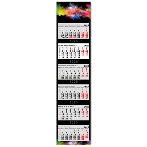 Kalender met 6 maanden voor 2025 drukken