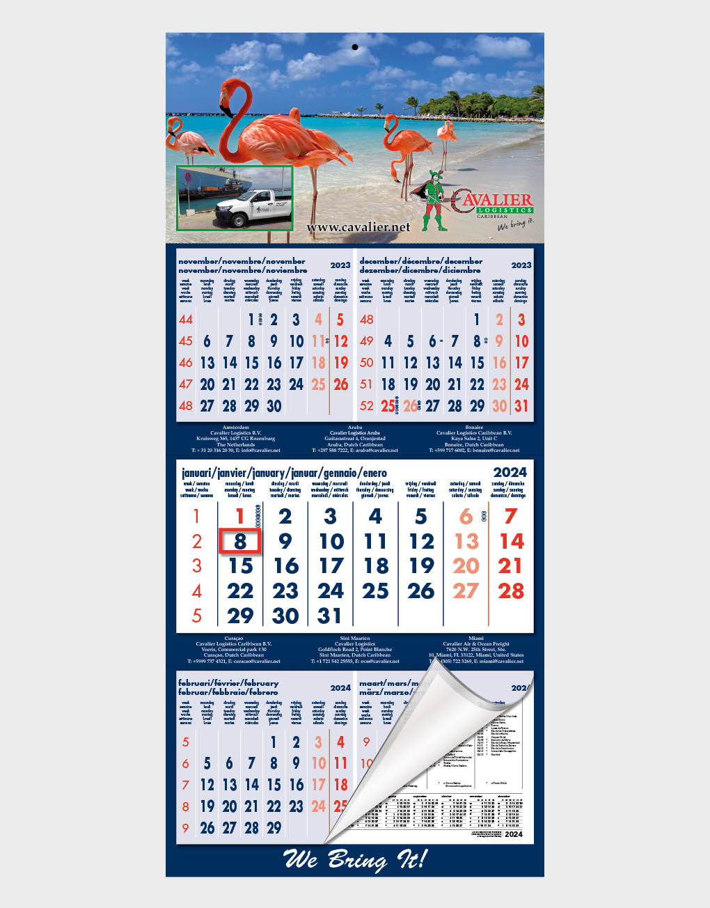 Karakteriseren omhelzing kalender 5-maandskalenders 2023 - Kalendergigant